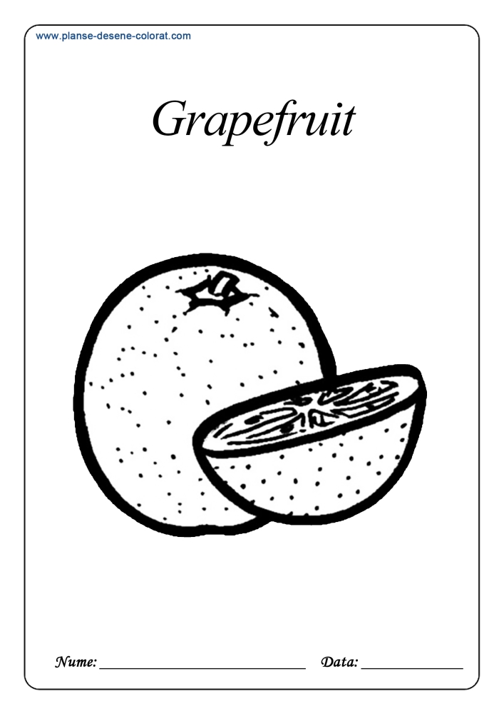 desene de colorat cu fructe grapefruit